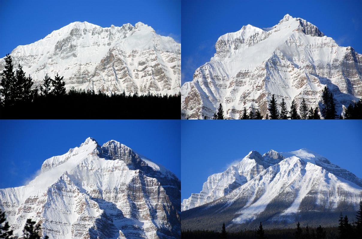 10 Mount Temple West, South And East Faces Morning From Trans Canada Highway Driving Between Banff And Lake Louise in Winter